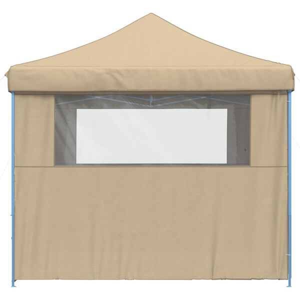 vidaXL Partyzelt Faltbar Pop-Up mit 4 Seitenteilen Beige