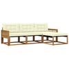 vidaXL Outdoor-Sofagarnitur 4 stk. Natur und Creme