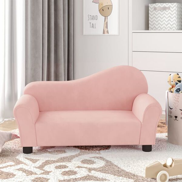 vidaXL Kindersofa Rosa Samt
