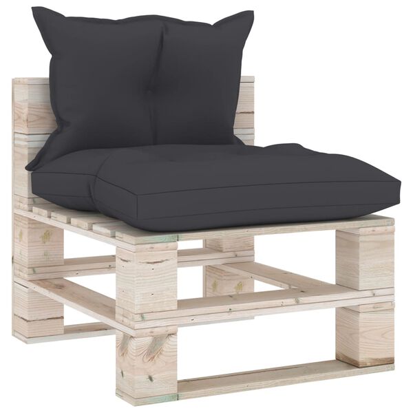 vidaXL 5-tlg. Garten-Lounge-Set aus Paletten mit Kissen Kiefernholz