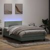 vidaXL Boxspringbett mit Matratze & LED Hellgrau 120x210 cm Samt