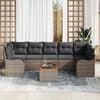 vidaXL Gartensofa-set mit Speicher 8 pcs Grau Poly-Rattan