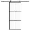 vidaXL Schiebet&uuml;r mit Beschlag Schwarz 90x205 cm ESG-Glas