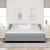 vidaXL Boxspringbett mit Matratze Hellgrau 180 x 200 cm Stoff