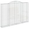 vidaXL Gabione mit Hochbogen 300x30x200/220 cm Verzinktes Eisen