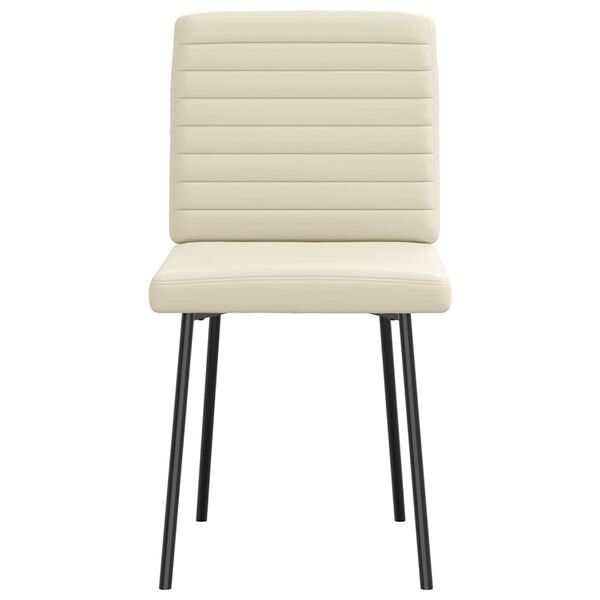 vidaXL Esszimmerstühle 2 Stk. Creme Kunstleder