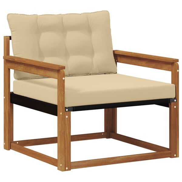 vidaXL Outdoor-Sofagarnitur Massives Akazienholz und Textilene Natur