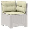 vidaXL 1-Sitzer Garten-Sofa mit Kissen Rattan-Look PP Wei&szlig;