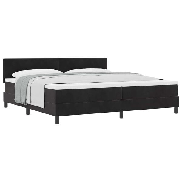 vidaXL Boxspringbett mit Matratze Schwarz 200 x 200 cm Samt