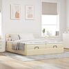 vidaXL Ottoman-Bett mit Matratzen & LEDs Creme 180x200 cm Stoff