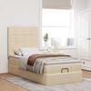 vidaXL Ottoman-Bett mit Matratze & LEDs Creme 100x200 cm Stoff