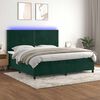 vidaXL Boxspringbett mit Matratze & LED Dunkelgr&uuml;n 200x200 cm Samt