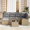 vidaXL Gartensofa-set 7 pcs Beige Poly-Rattan