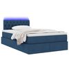 vidaXL Bett mit Stauraum und LED mit Matratze Blau 120 x 190 cm Stoff