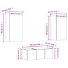 vidaXL 4-tlg. Wohnwand mit LED-Beleuchtung R&auml;uchereiche Holzwerkstoff