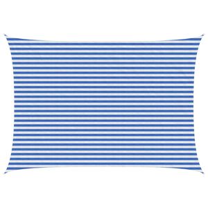 vidaXL Sonnensegel 3,5 x 5 m HDPE Rechteckig Blau und Wei&szlig;
