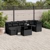vidaXL 8-tlg. Garten-Sofagarnitur mit Kissen Schwarz Poly Rattan