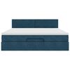 vidaXL Ottoman-Bett mit Matratze & LEDs Dunkelblau 160x200 cm Samt