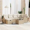 vidaXL Garten-Sofa-Set mit Kissen mit Speicher 7 pcs Beige Poly Rattan