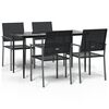 vidaXL 5-tlg. Garten-Essgruppe Poly Rattan und Stahl
