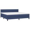 vidaXL Boxspringbett mit Matratze Blau 200x200 cm Stoff