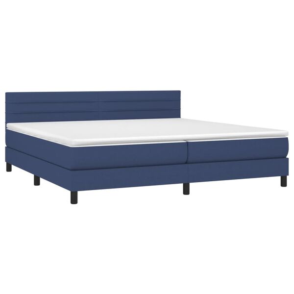 vidaXL Boxspringbett mit Matratze Blau 200x200 cm Stoff