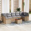 vidaXL Gartensofa-set 8 pcs Beige und Hellgrau Poly-Rattan