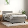 vidaXL Boxspringbett mit Matratze Hellgrau 90x190 cm Samt