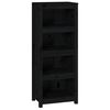 vidaXL B&uuml;cherregal Schwarz 50x35x125,5 cm Massivholz Kiefer