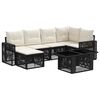 vidaXL Gartensofa-set 7 stk. Schwarz und Cremewei&szlig; Poly-Rattan