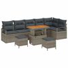 vidaXL Garten-Sofa-Set mit Kissen 9 pcs Grau Poly Rattan