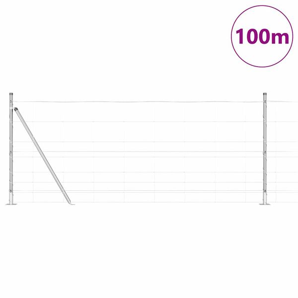 vidaXL Zaunpfosten Galvanisiert 100 x 1 m Stahl