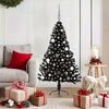 vidaXL K&uuml;nstlicher vorbeleuchteter Weihnachtsbaum Schwarz 150 cm PVC