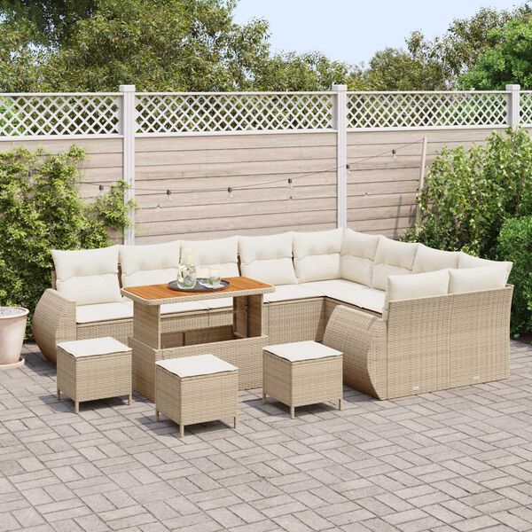 vidaXL Garten-Sofa-Set 13 pcs Beige Poly-Rattan