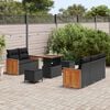 vidaXL Gartensofa-set mit Kissen 10 pcs Schwarz Poly-Rattan