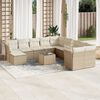 vidaXL 12-tlg. Garten-Sofagarnitur mit Kissen Beige Poly Rattan