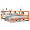 vidaXL Massivholzbett mit Regal ohne Matratze Wachsbraun 160x200 cm