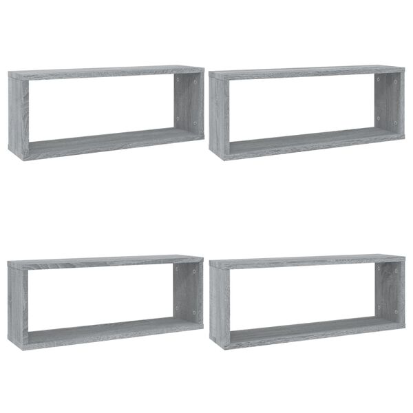 vidaXL W&uuml;rfelregale 4 Stk. Grau Sonoma 60x15x23 cm Holzwerkstoff