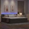 vidaXL Bett mit Stauraum und LED Taupe 200 x 200 cm Polyester