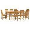 vidaXL Essgruppe 9 Stk. Beige Massivholz Eiche