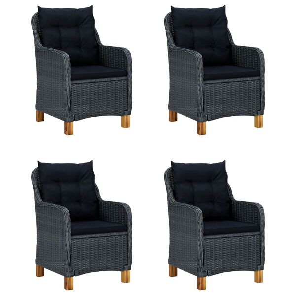 vidaXL 5-tlg. Garten-Essgruppe Dunkelgrau