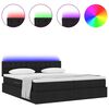 vidaXL Bett mit LED-Lichtleisten Schwarz 180 x 200 cm Stoff