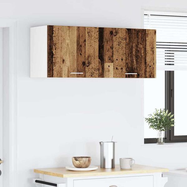 vidaXL H&auml;ngeschrank Altes Holz und Wei&szlig; 50 x 31 x 40 cm Holzwerkstoff