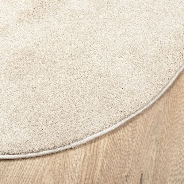 vidaXL Teppich OVIEDO Kurzflor Beige &Oslash; 240 cm