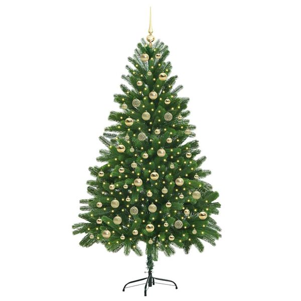 vidaXL Weihnachtsbaum mit 300 LEDs mit St&auml;nder Gr&uuml;n 180 cm PE