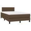 vidaXL Boxspringbett mit Matratze Dunkelbraun 120x190 cm Stoff