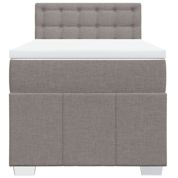 vidaXL Boxspringbett mit Matratze Taupe 100x200 cm Stoff