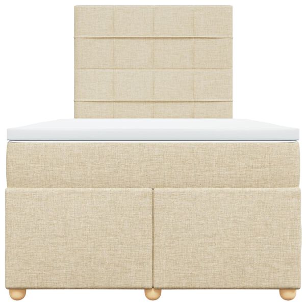 vidaXL Boxspringbett mit Matratze Creme 120x190 cm Stoff