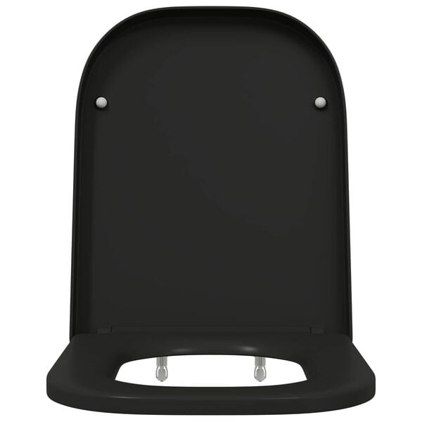 vidaXL Toilettensitz Schwarz 44,5 x 35 x 3,6 cm Duroplast