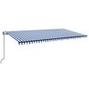 vidaXL Automatische Markise mit LED & Windsensor 600x350 Blau und Wei&szlig;